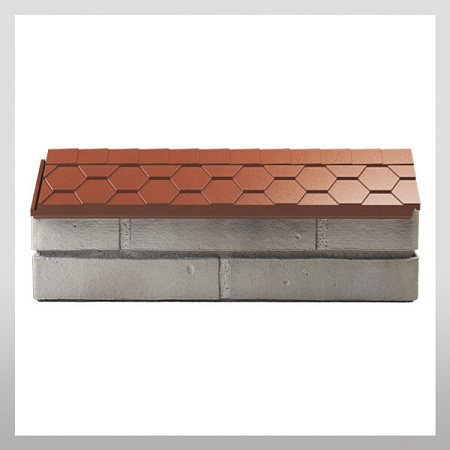 Парапет с посадкой на 1/2 кирпича, терракотовый