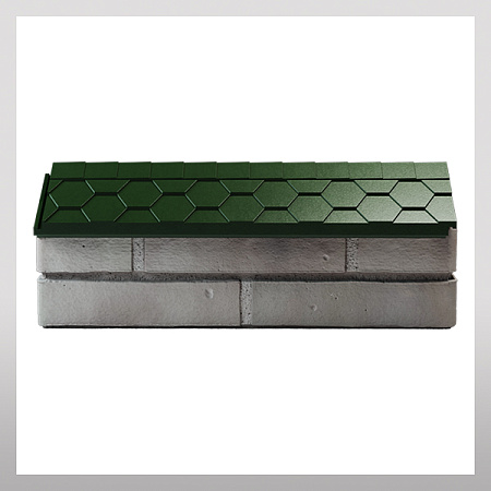 Парапет с посадкой на 1/2 кирпича, зеленый