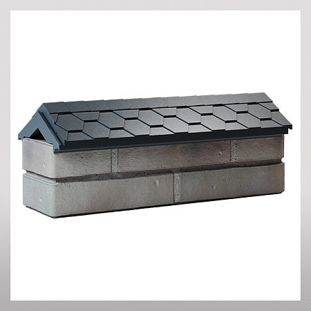 Парапет с посадкой на 1/2 кирпича, серый