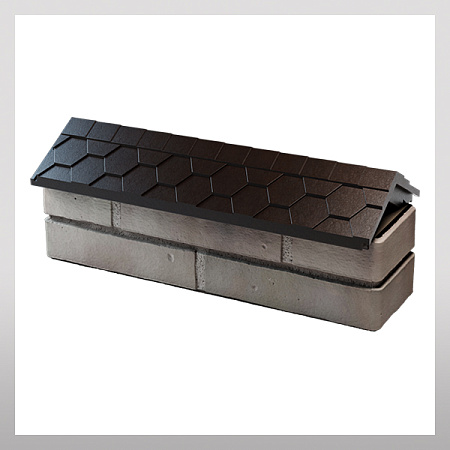 Парапет с посадкой на 1/2 кирпича, коричневый