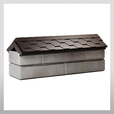 Парапет с посадкой на 1/2 кирпича, коричневый