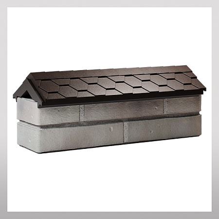 Парапет с посадкой на 1/2 кирпича, коричневый