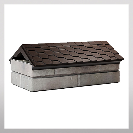 Парапет с посадкой на 1 кирпич, коричневый