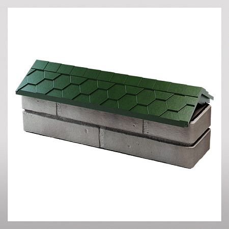 Парапет с посадкой на 1/2 кирпича, зеленый