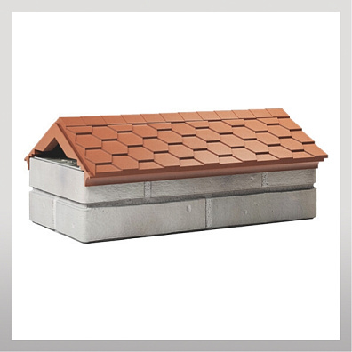 Парапет с посадкой на 1 кирпич, терракотовый