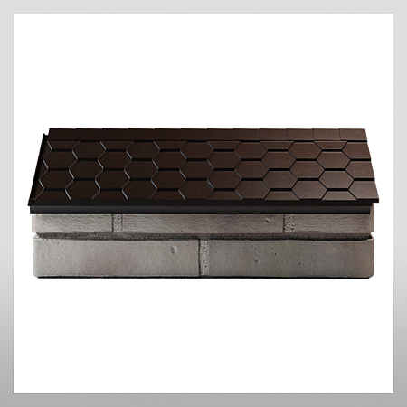Парапет с посадкой на 1 кирпич, коричневый