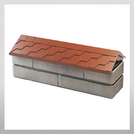 Парапет с посадкой на 1/2 кирпича, терракотовый