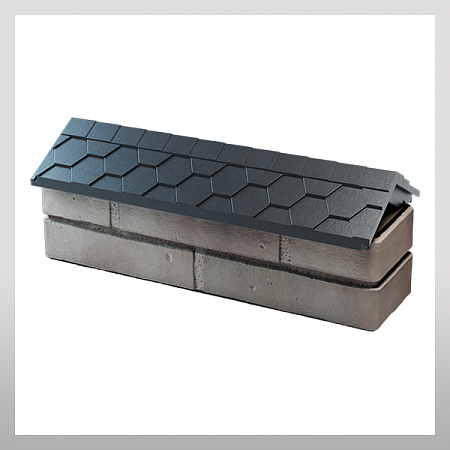 Парапет с посадкой на 1/2 кирпича, серый