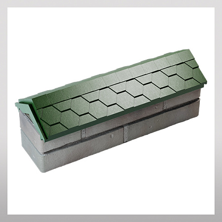 Парапет с посадкой на 1/2 кирпича, зеленый