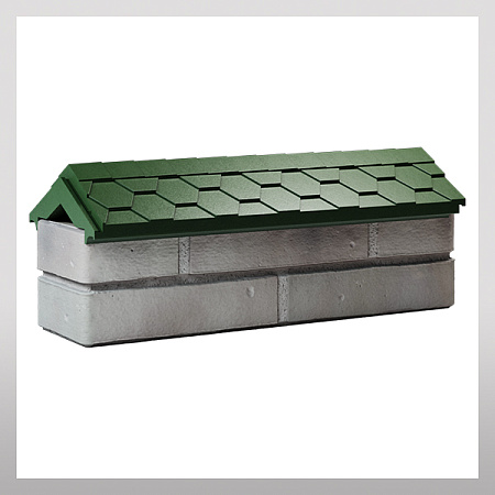 Парапет с посадкой на 1/2 кирпича, зеленый